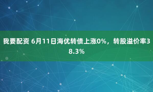 我要配资 6月11日海优转债上涨0%，转股溢价率38.3%